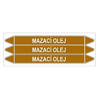 Značení potrubí, mazací olej,3 ks, 355 × 37 mm